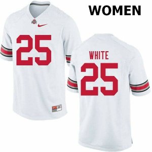 NCAA Ohio State Buckeyes Women's #25 Brendon White White Nike Football College Jersey MDM2845KK